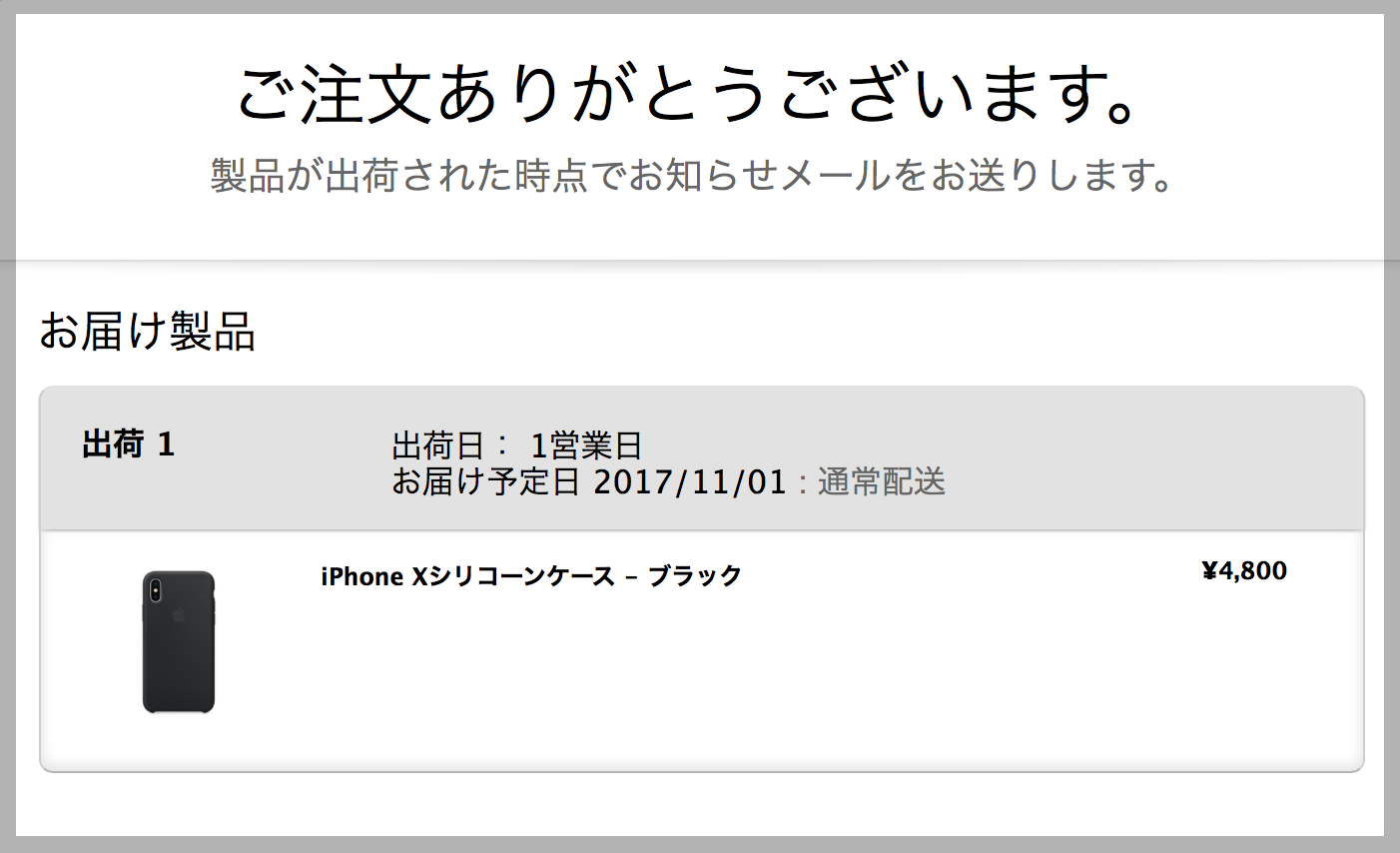 iPhoneXApple純正ケース注文の写真