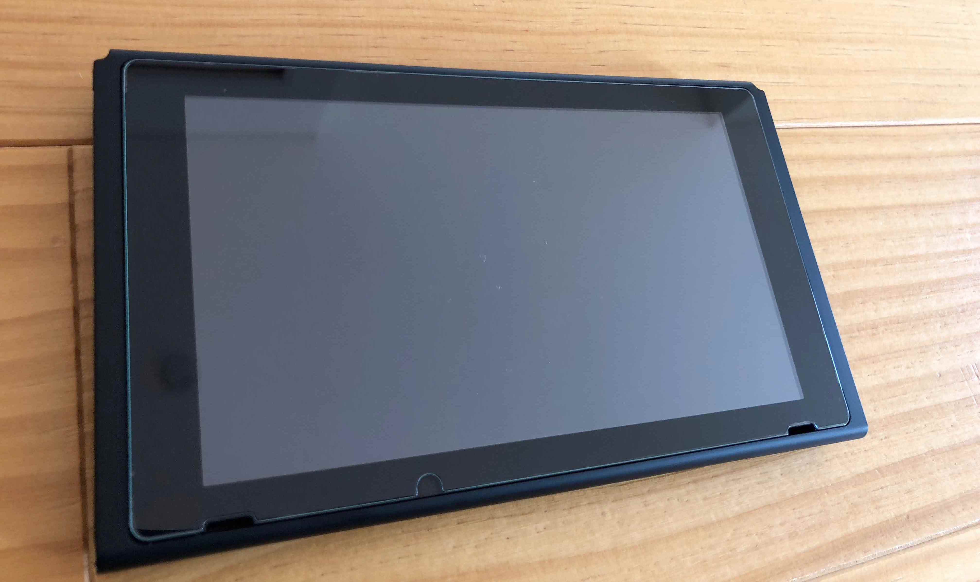 Nintendo switchガラスフィルム後の写真